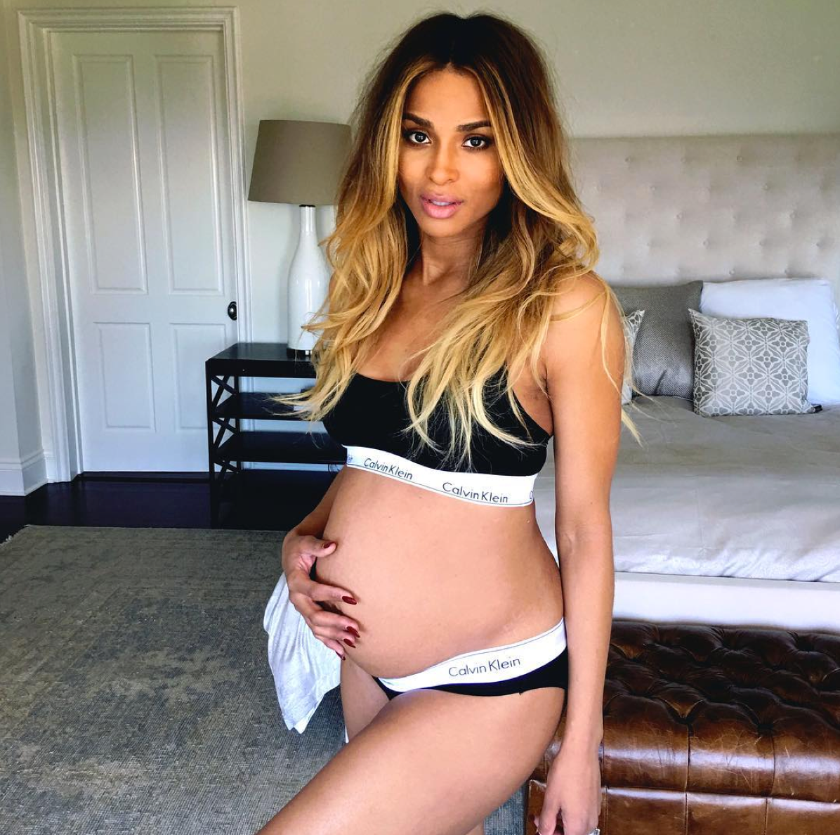 Ciara Shows of Growing Baby Bump in Her Calvin Kleins